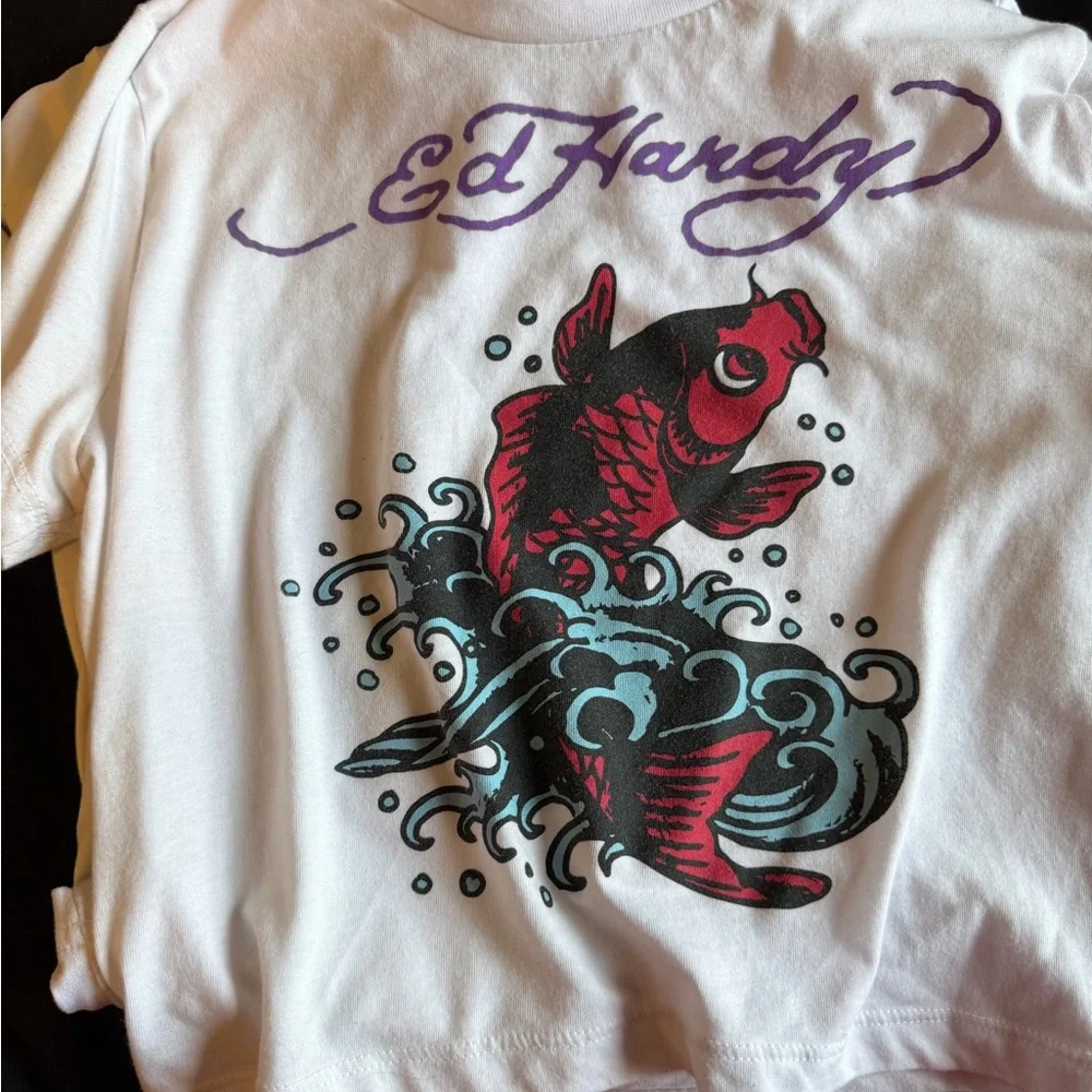 Ed Hardy Short Sleeve Graphic Tee - Pastel Lilac - Picture 6 of 9
